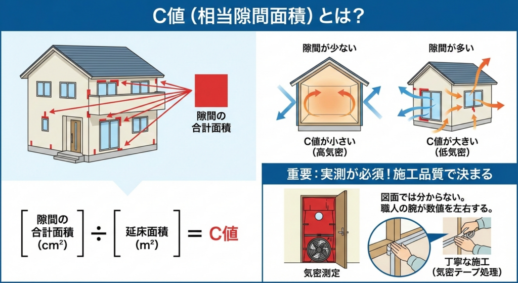 C値(相当隙間面積)についての図解画像